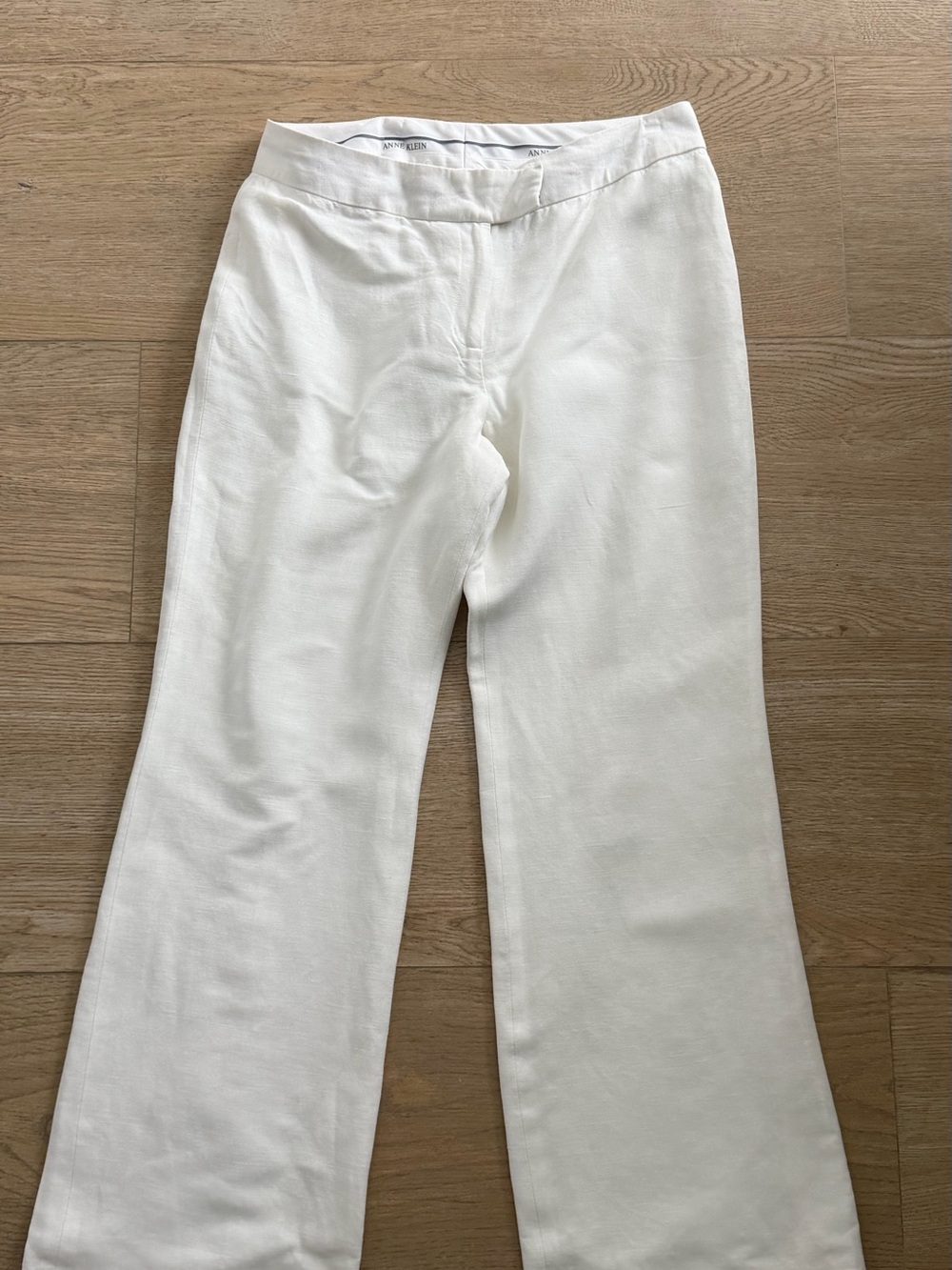 Anne Klein White Wide-Leg Pants